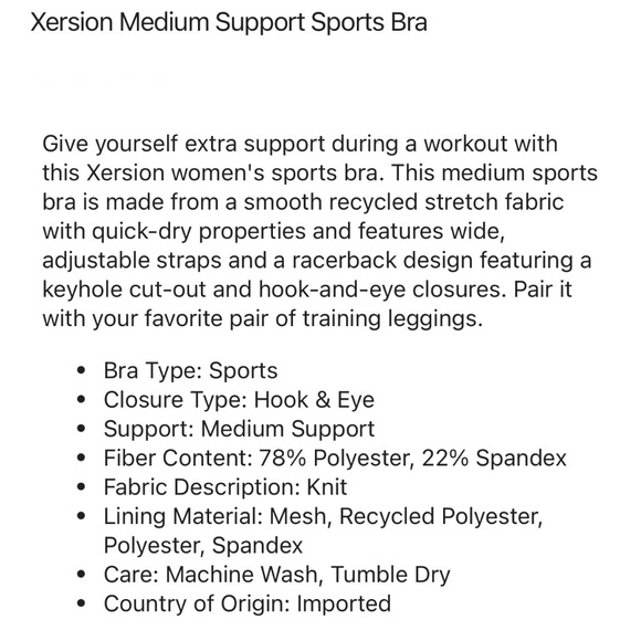 Xersion Women's Medium Support Sports Bra Shine Pink Rose Size M L XL - Picture 3 of 12